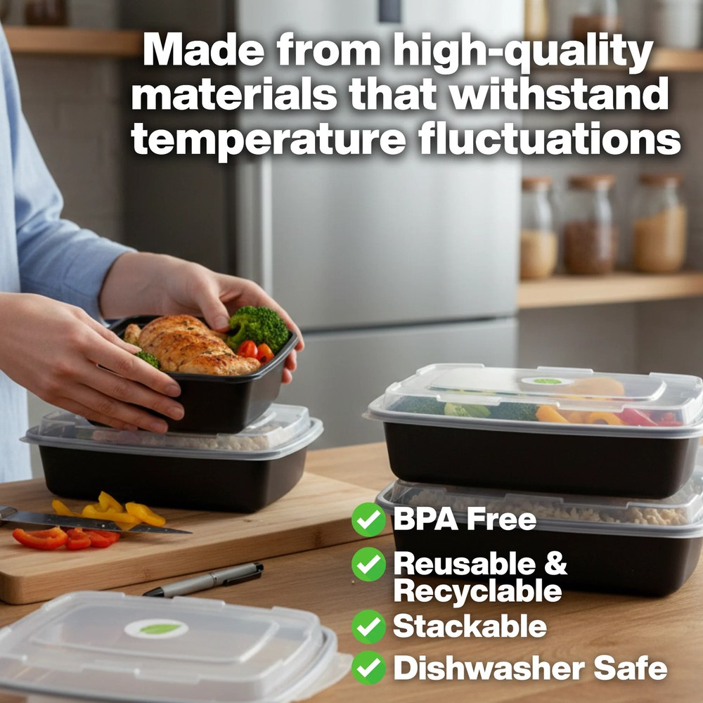 ProTakeOut, 16 oz Rectangular Microwaveable Food Containers with Lids – 150 Sets