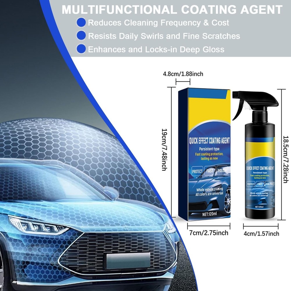 2PCS Car Coating Spray, Quick Effect Agent, Quick-Advanced Car...