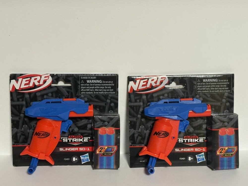 Nerf Alpha Strike Slinger SO-1  Plus 2 darts Pull Handle set of 2 FREE SHIPPING