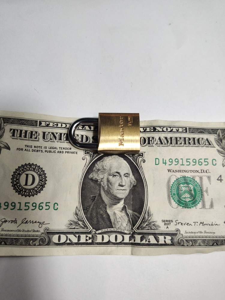 MASTER LOCK 4130KAWWG Keyed Padlock, 9/16 in,Rectangle,Gold