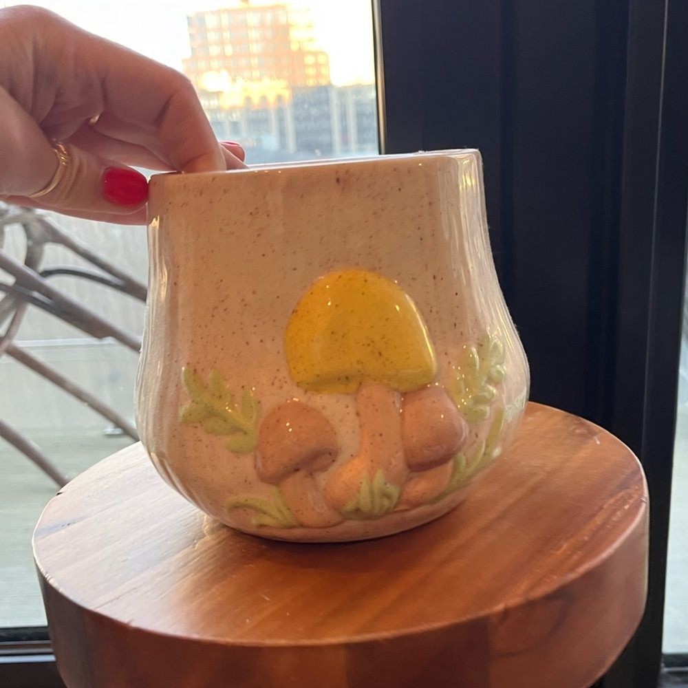 Vintage Ceramic Mushroom Planter / Pot