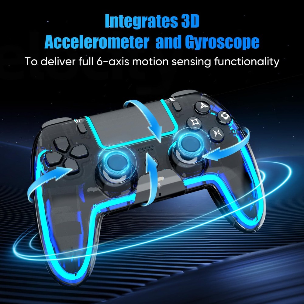 Wireless Controller for PS5, Pro/Slim/MAC/Steam Deck/PC, Hall Effect Joystick...
