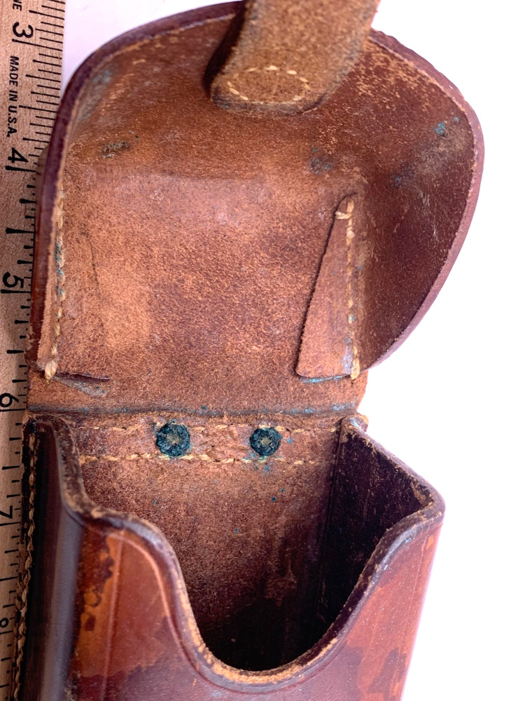 Vintage Leather ammo pouch square leather holder