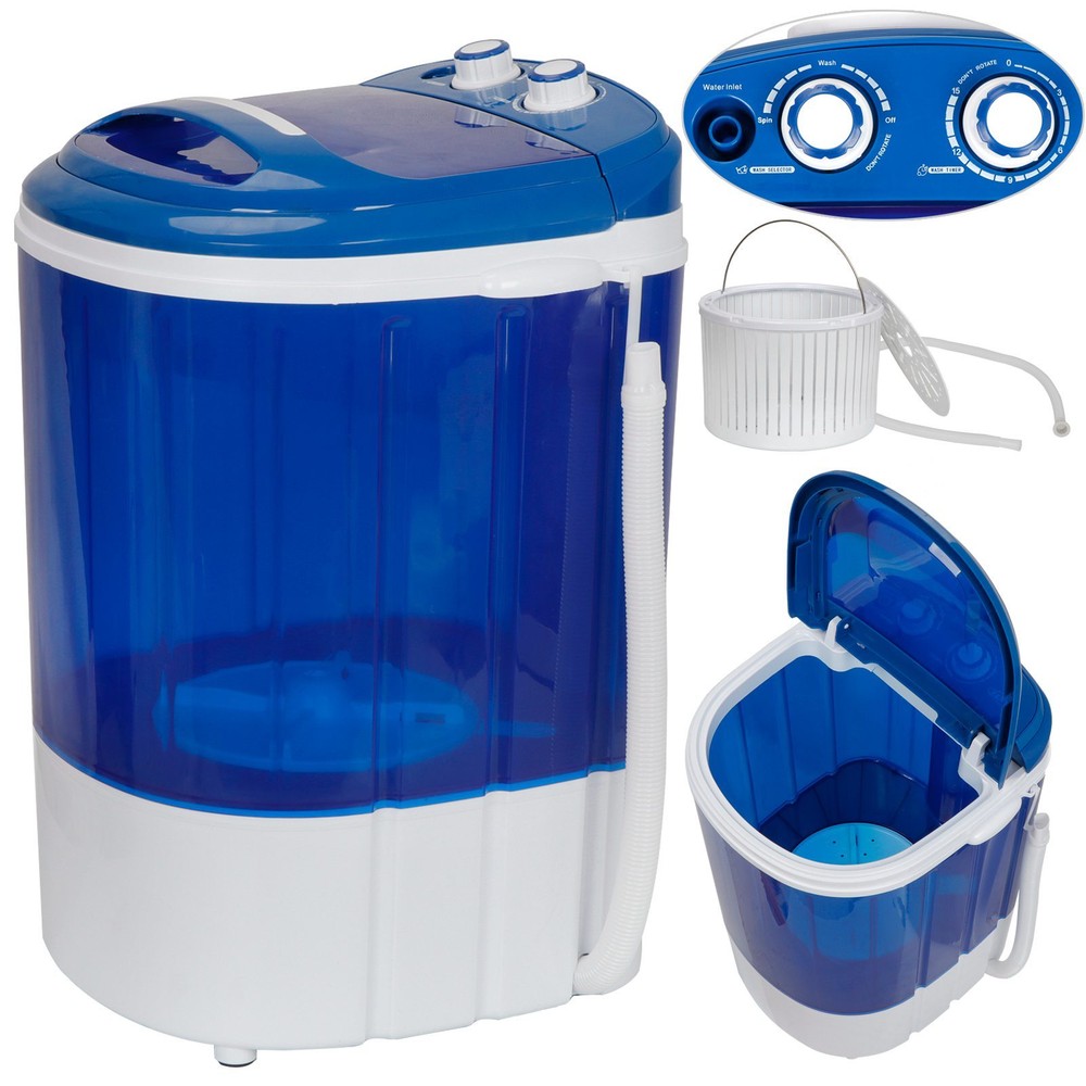 Mini Portable Washing Machine Top Load Washer W/ Double Knobs Timer Control