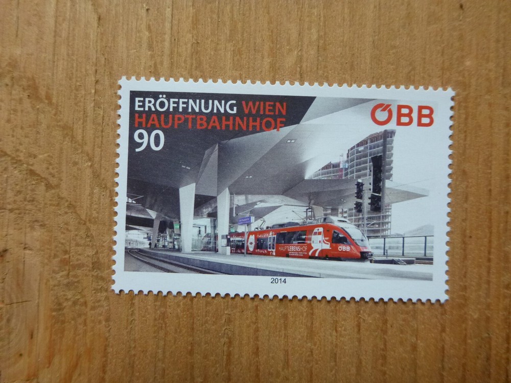 AUSTRIA 2014 VIENNA CENTRAL STATION MINT STAMP