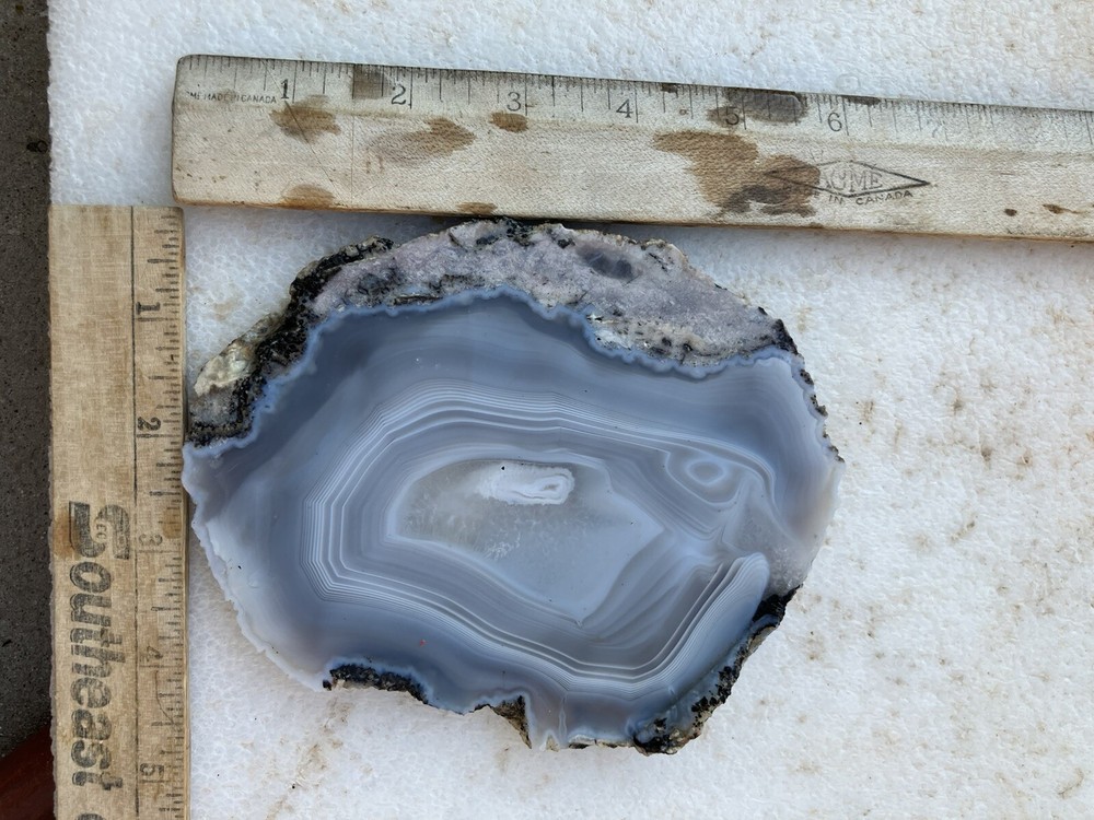 Trancas Thunder Egg Slab With Blue Agate (Mexico)