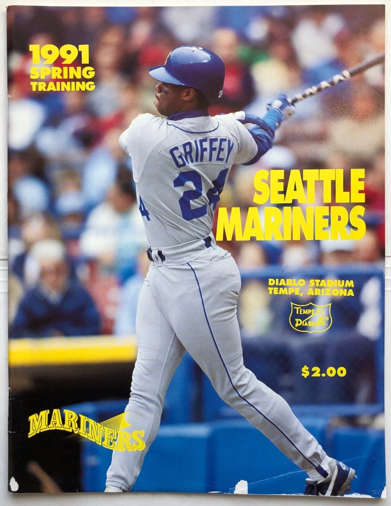 1991 Seattle Mariners Vs California Angels Spring Training Program Griffey Cover