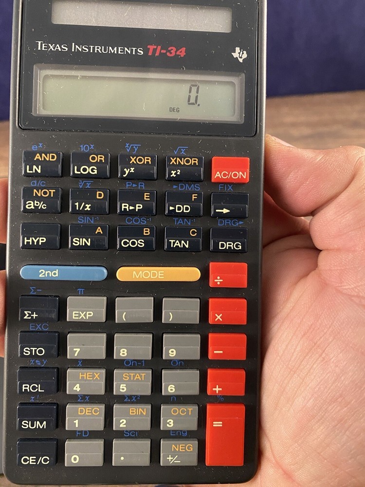 Texas Instruments TI-34 Calculator Pre-Owned with cover WORKING