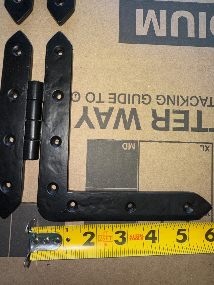 2 Pcs Black Hi Shutter Hinges Wrought Iron Powder Coated