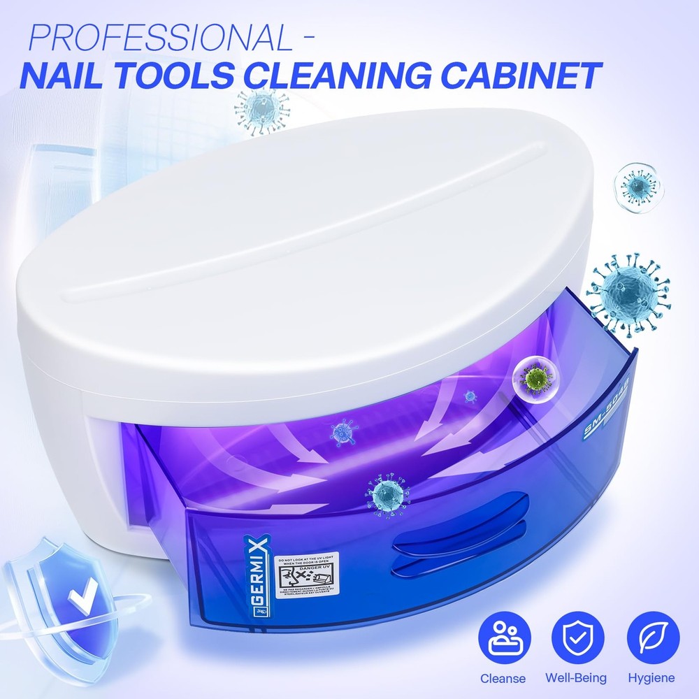 Sterilizer For Nail Tools,Large Capacity 8 W Multipurpose Nail Tools Cleaning...