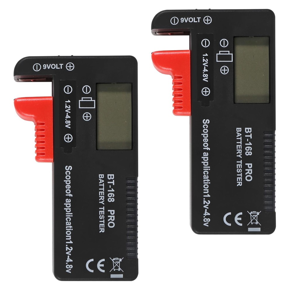 UMLIFE 2 Pack Battery Tester, Digital LCD Universal Checker for black