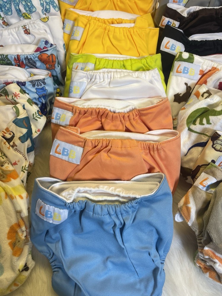 Cloth Diaper Wrap Bundle - 22 Covers - 34 Inserts - LBB Brand - New