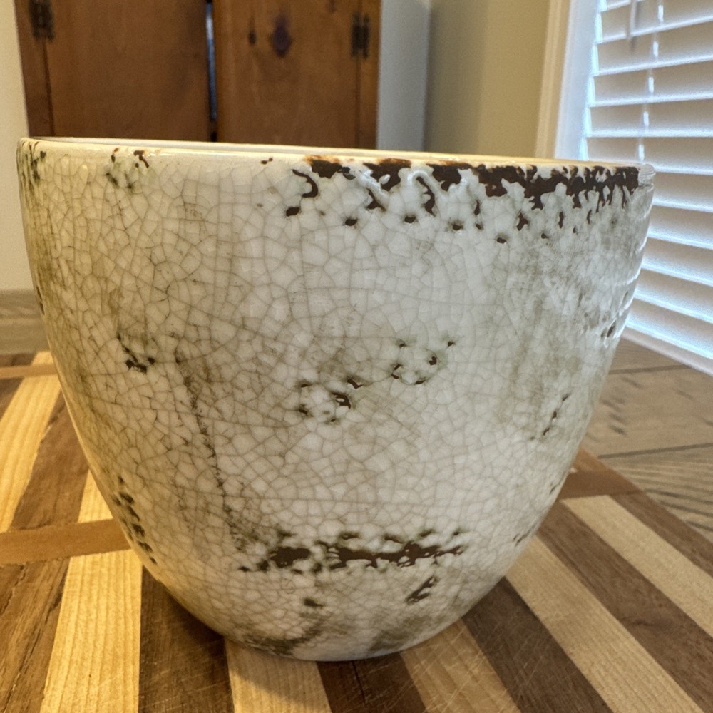 Transpac Large Ceramic Bird Container Planter/Catch all bowl