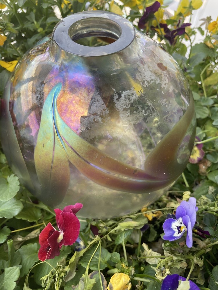 Vintage Iridescent Glass Vase