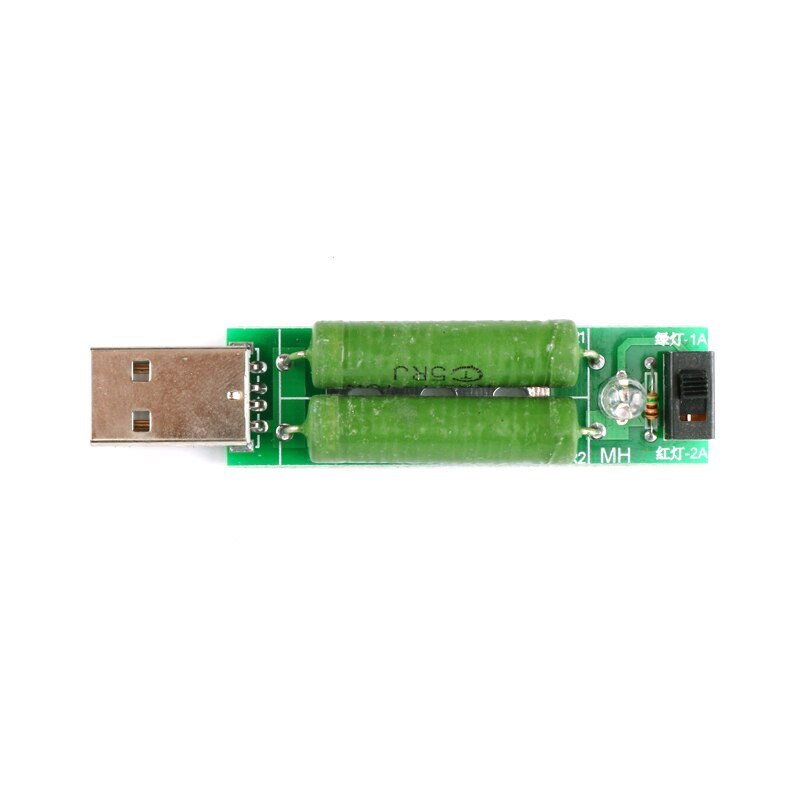 USB Mini Discharge Interface Load Resistor with Switch Adjustable 2A 1A Battery
