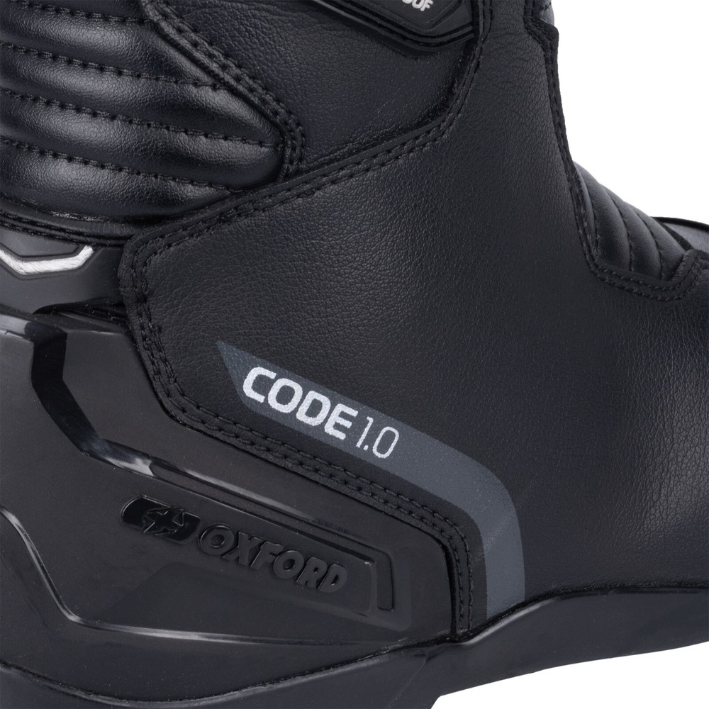 Oxford Code 1.0 Mid D2D Waterproof CE Level 2 Armoured Motorcycle Boot - Black