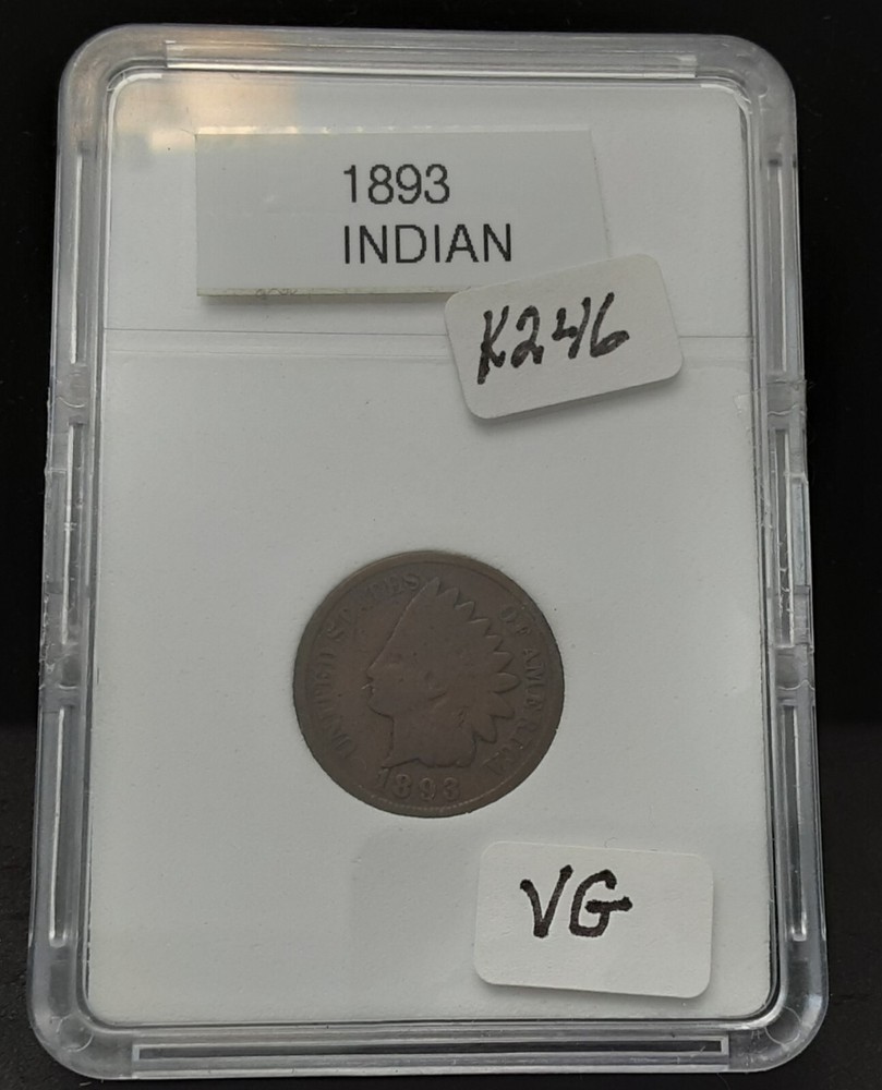 1893 INDIAN HEAD CENT- VG - IN PLASTIC CASE - K246