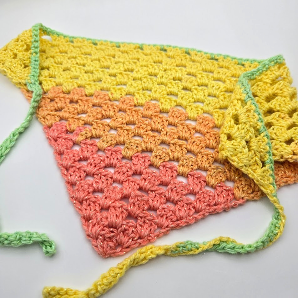Bandana Crochet Multicolor With Silver Sparkles