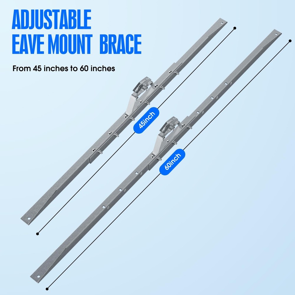 Adjustable Eave Mount for TV Antenna Masts and Lightning Rods