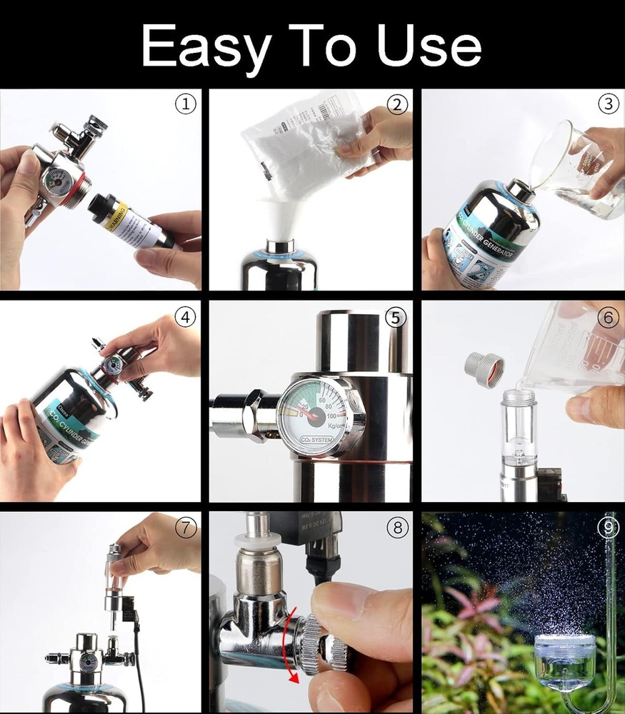 Aquarium CO2 Generator Kit Double Pressurization Enhanced Version Max for 400...