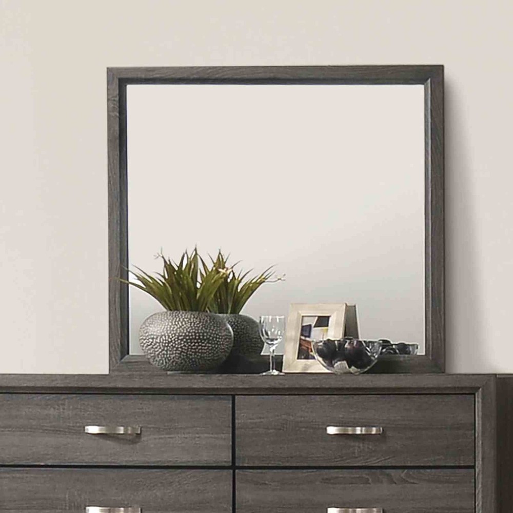 Contemporary Style Twin Size 6pc Bed Set Panel Headboard Two Tone Design Gray