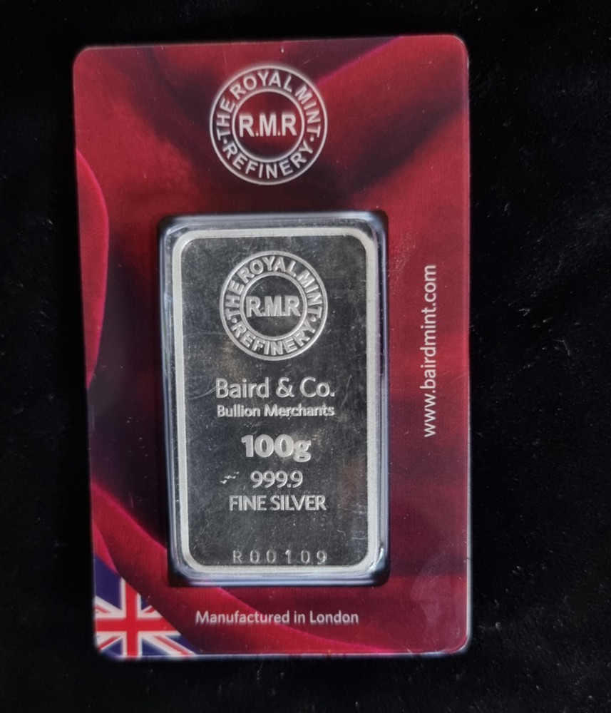 ​BAIRD & CO 100g 999.9 MINTED SILVER BAR