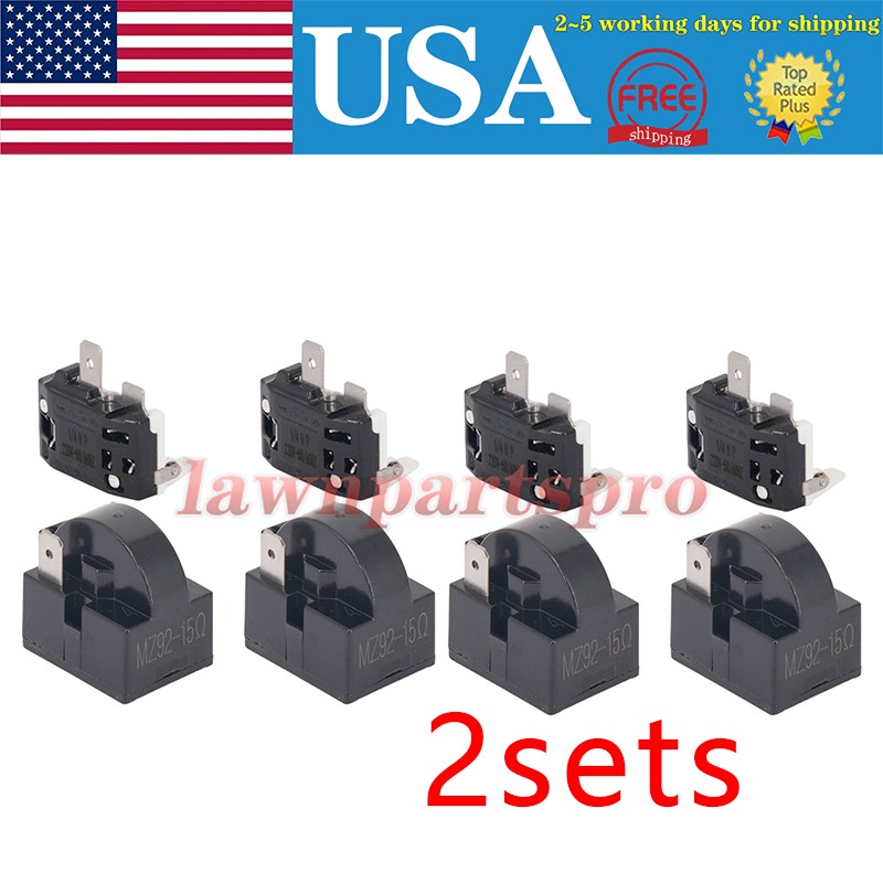 4x Refrigerator PTC Starter Relay Replace 2 Pins Compressor Overload Protector