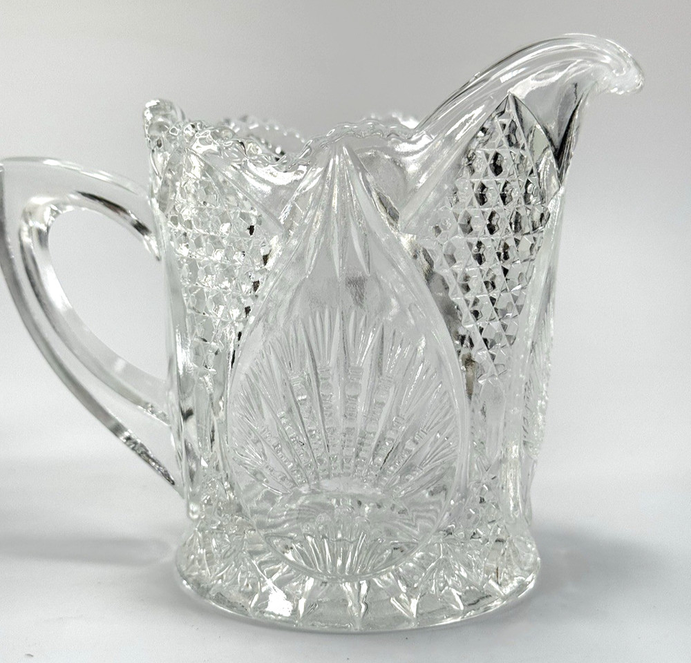 EAPG Glass Cream & Sugar Set