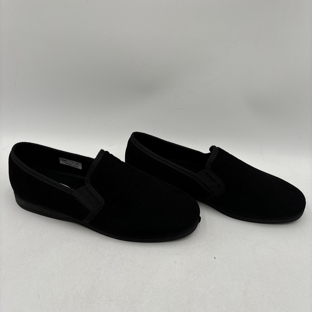 Spring Step ADAM Black Textile Round Toe Loafer Pull On Slippers, Mens Size 46