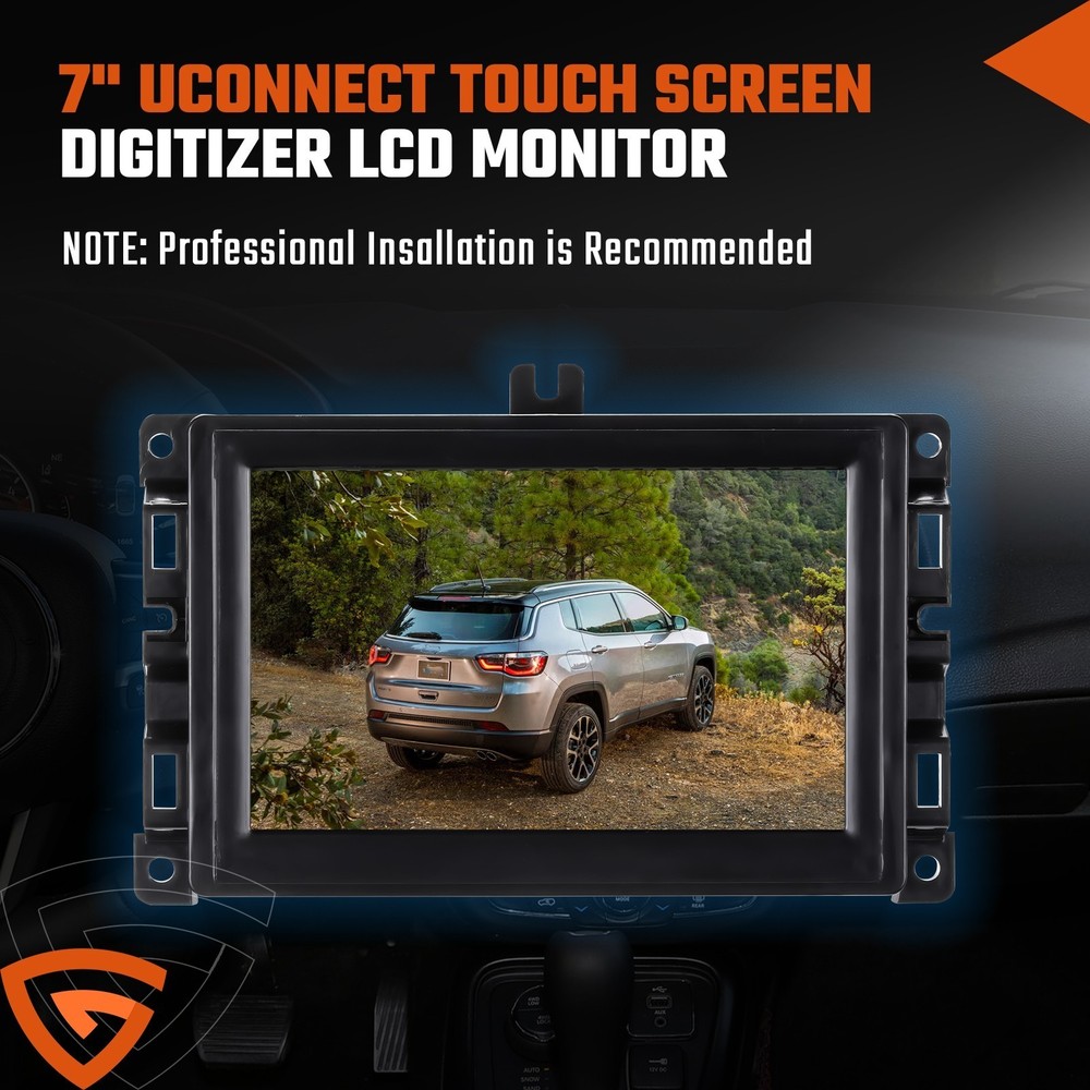 7" LCD Touch Screen w/ Frame For 2017-2020 Jeep Compass Radio Navigation Replace