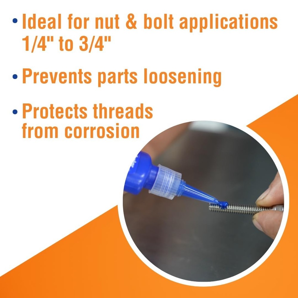 Medium Strength Blue Threadlocker - 6 ml for Corrosion Resistance & Stability
