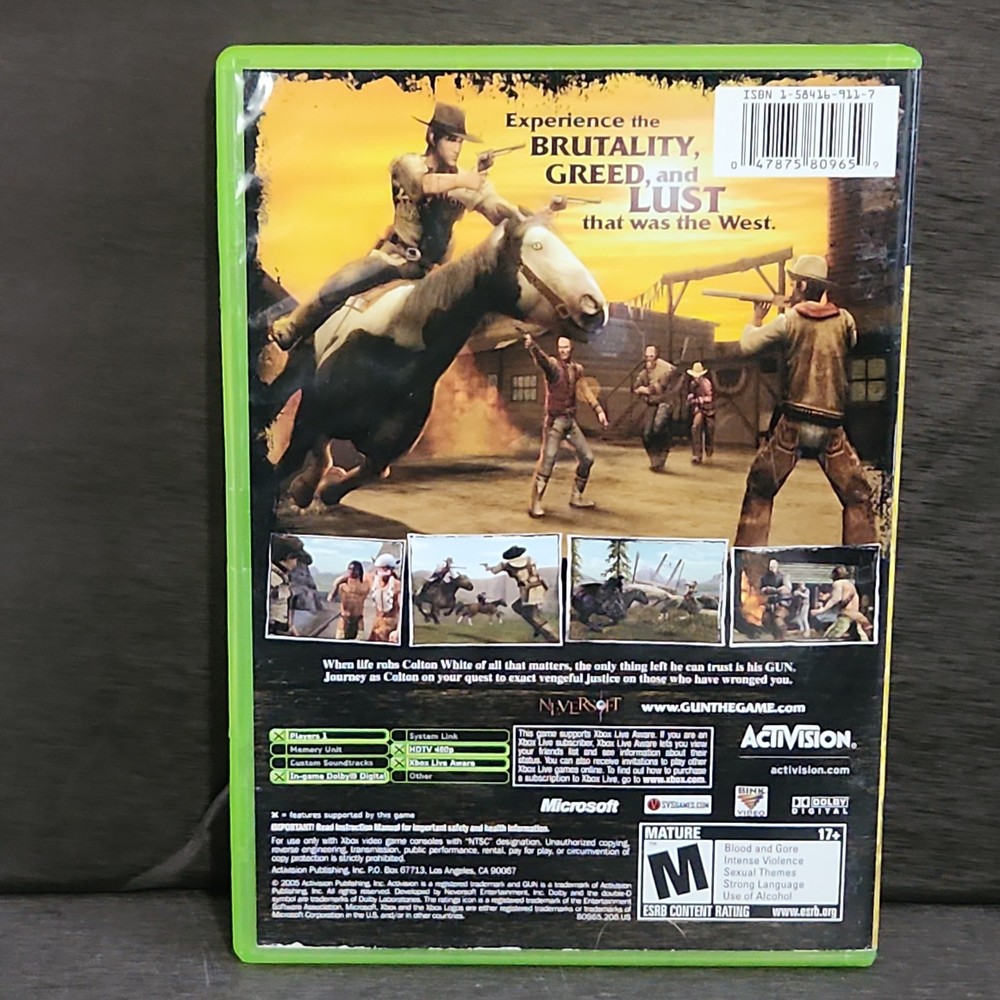 Gun Xbox Game CIB Original