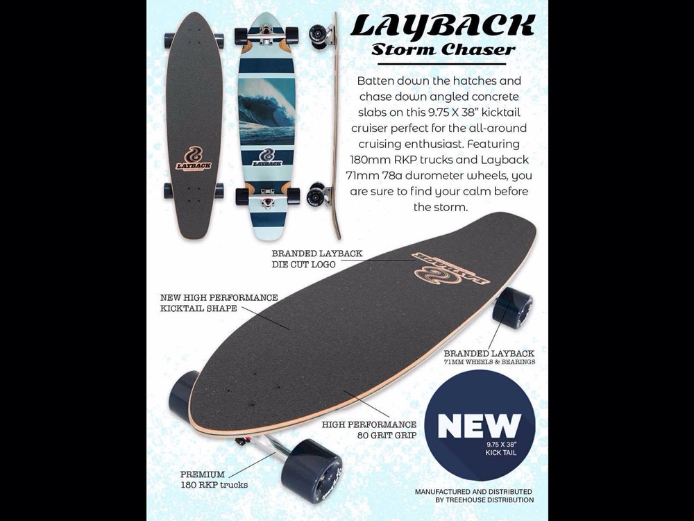 Layback Kick Tail Skateboard