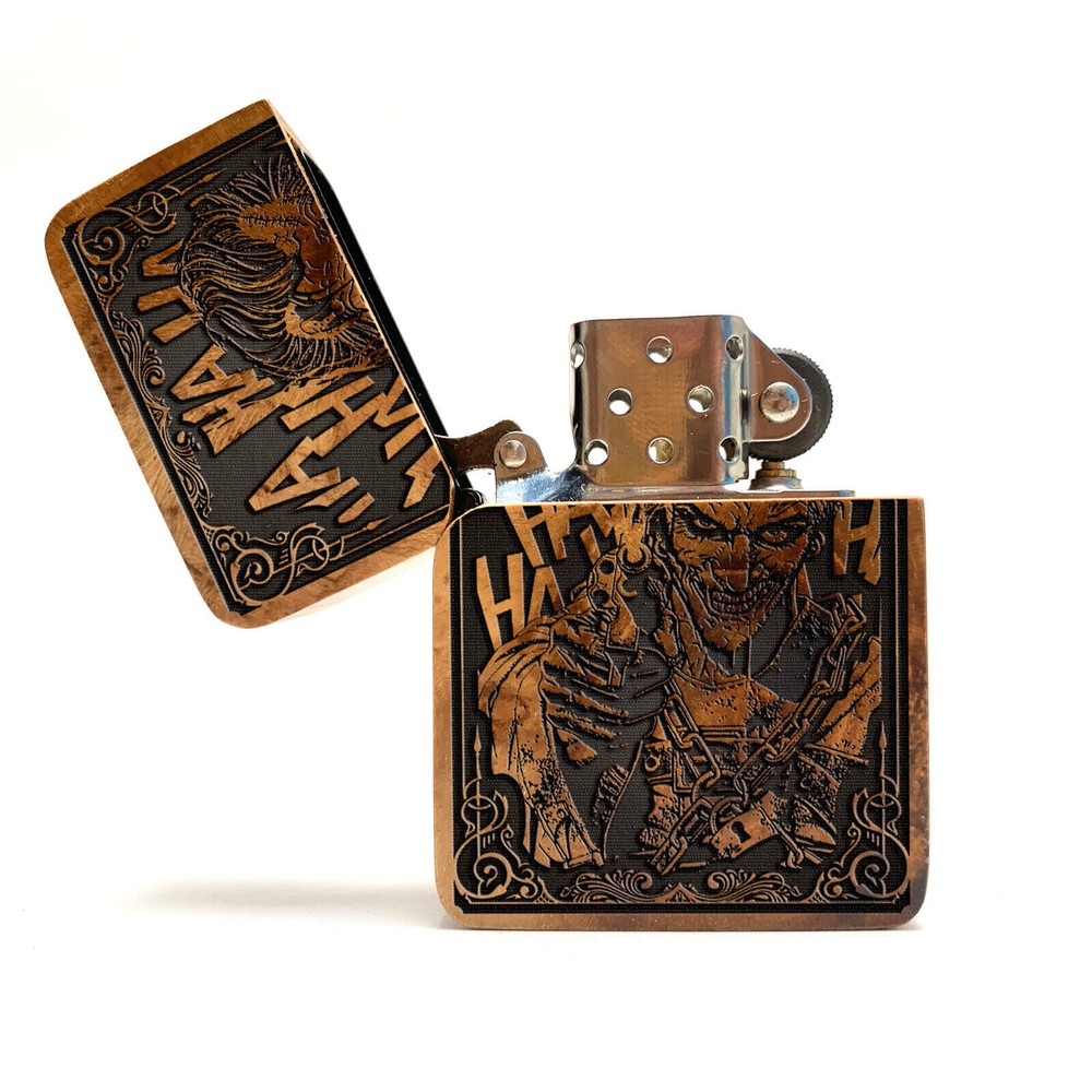Joker Java Teak wood Engraved Lighter
