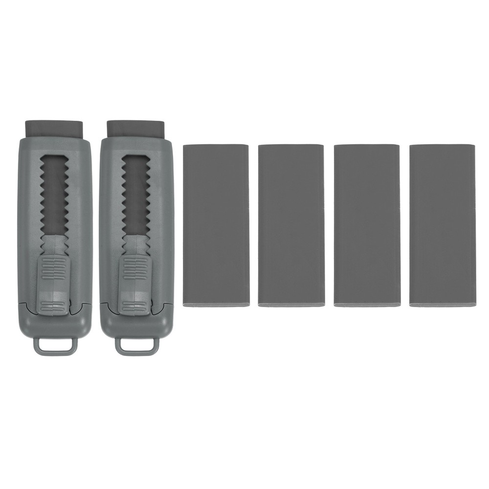 2+4Pack Erasers, Sliding Retractable Eraser Push Pull Cute Pencil Erasers, Gray