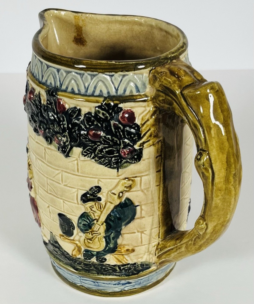Vintage Pitcher With Medieval Scenes