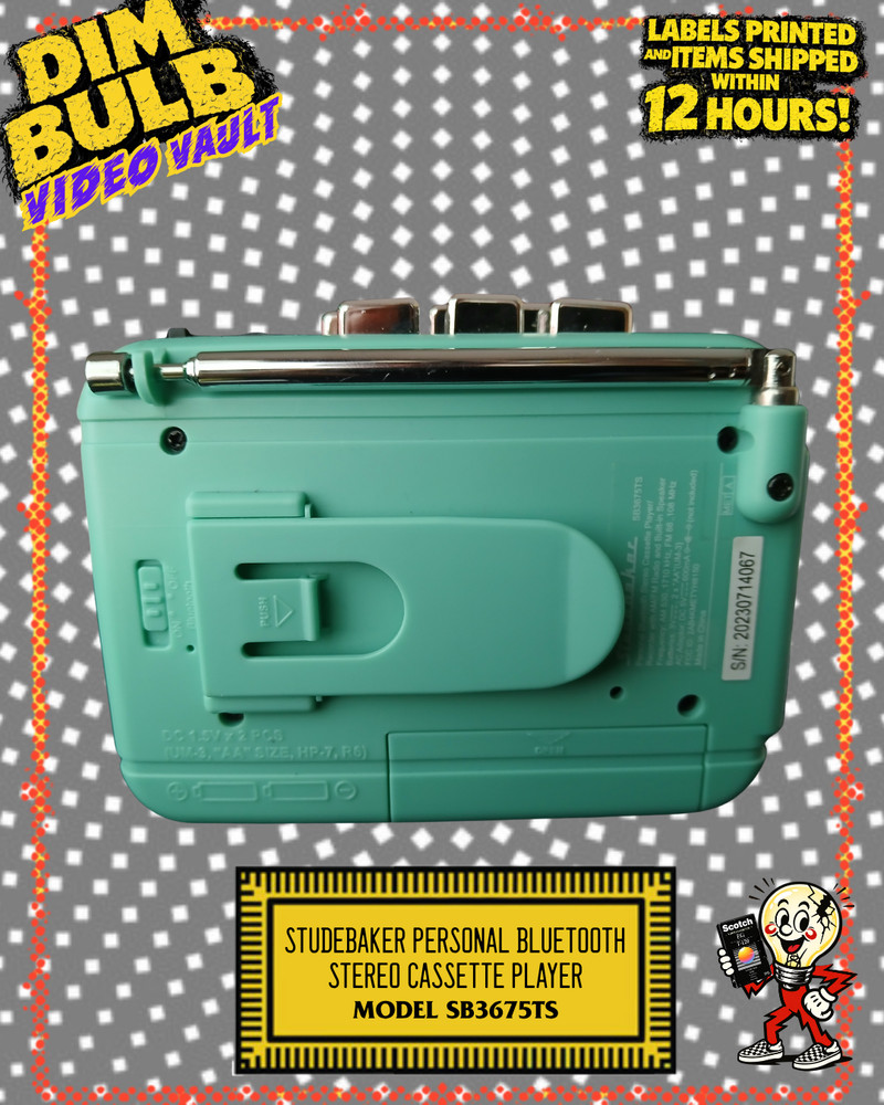 Studebaker Personal Bluetooth Stereo Cassette Player (Teal) AM/FM, Cassette