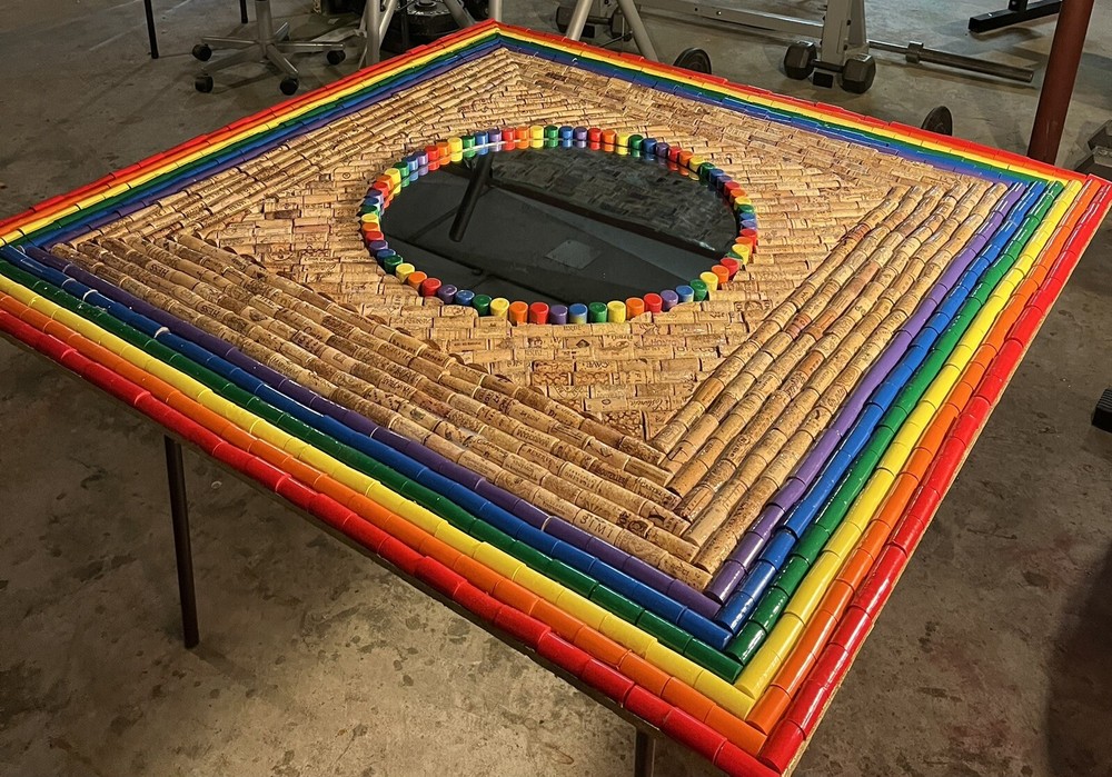 rainbow #lgbtq wine cork wall mural