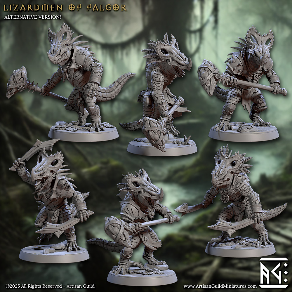 Lizardman Fighter - Halberd - 2h Maul - Artisan Guild - Dungeons and Dragons