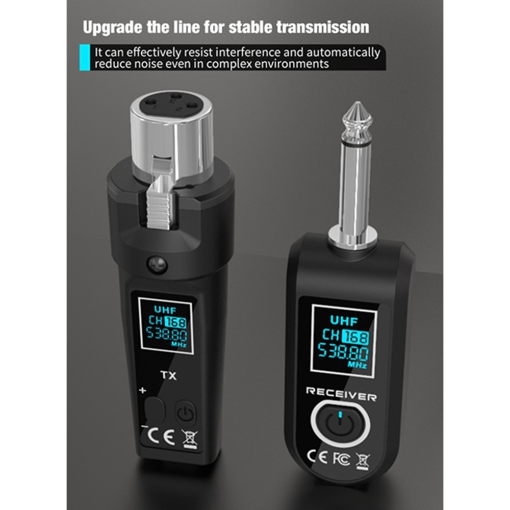 UHF Microphone Converter System XLR Transmitter and Microphone Receiver9246