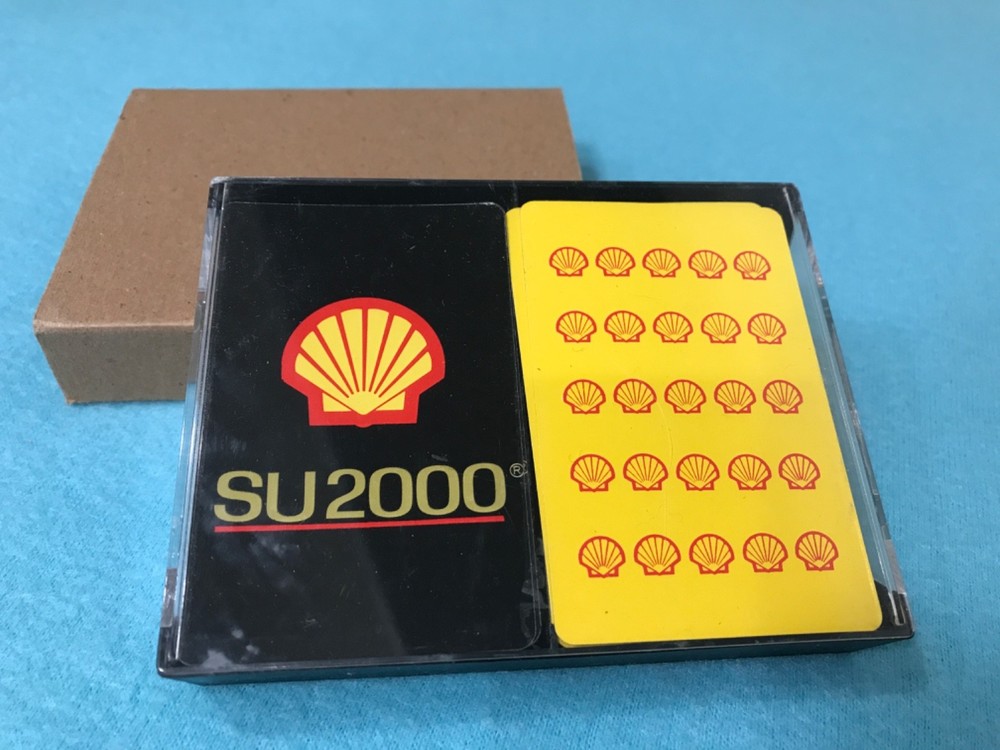 Vintage Shell Oil "SU2000" Playing Cards Double Deck in Plastic Case