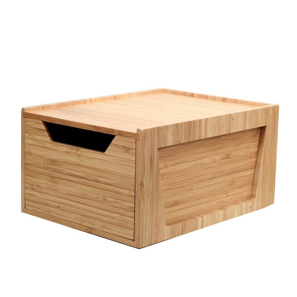 Tall Bamboo Drawer, Stackable Storage Solution for Kitchen Products, Office S...