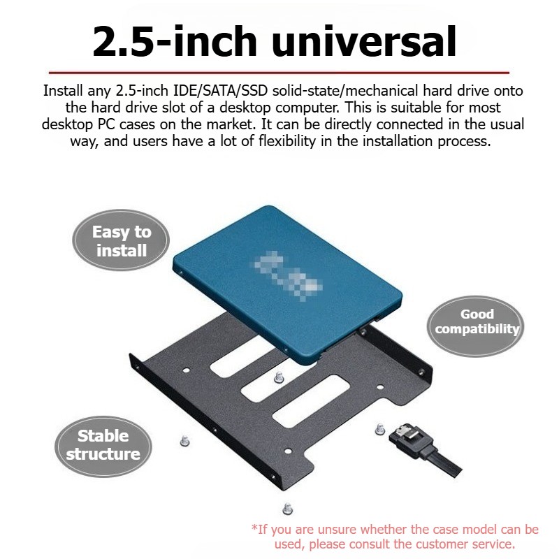 2Pcs 2.5-inch SSD to 3.5-inch Solid State Drive Conversion Bracket Kit