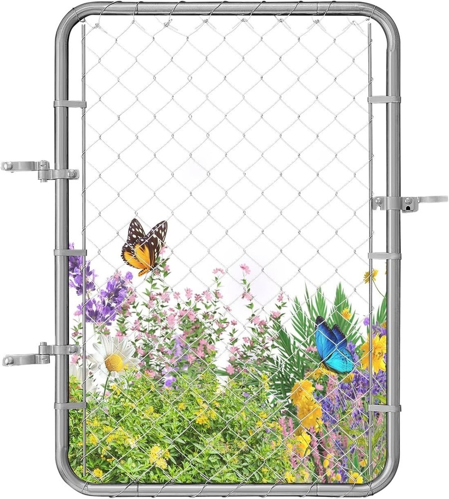 Rust-Resistant 32x46 in Adjustable Chain Link Fence Gate for Security & Style