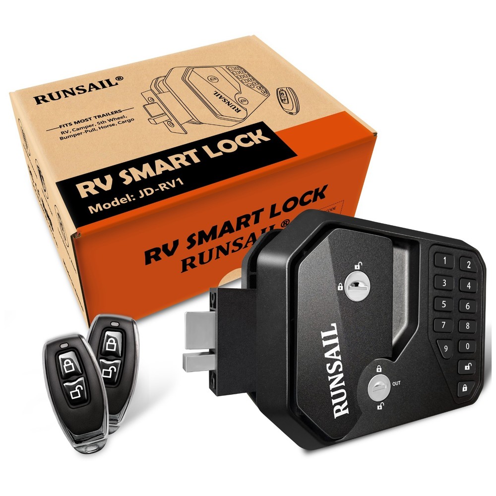 RUNSAIL RV Door Lock Keyless Entry with Password &Remote,Full Metal Construction