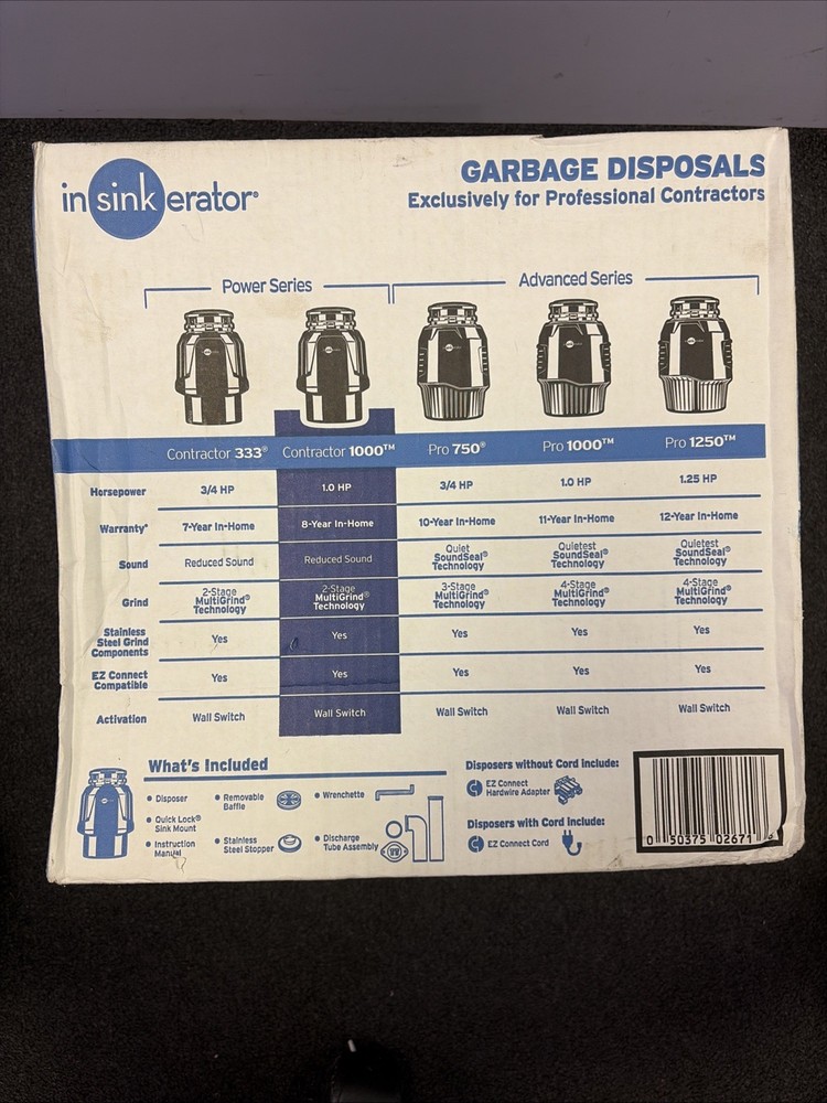 InSinkErator Contractor 1000 1 HP Continuous Feed Garbage Disposal
