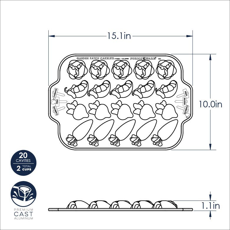 Nordic Ware Garden Patch Veggie Cakelet Pan