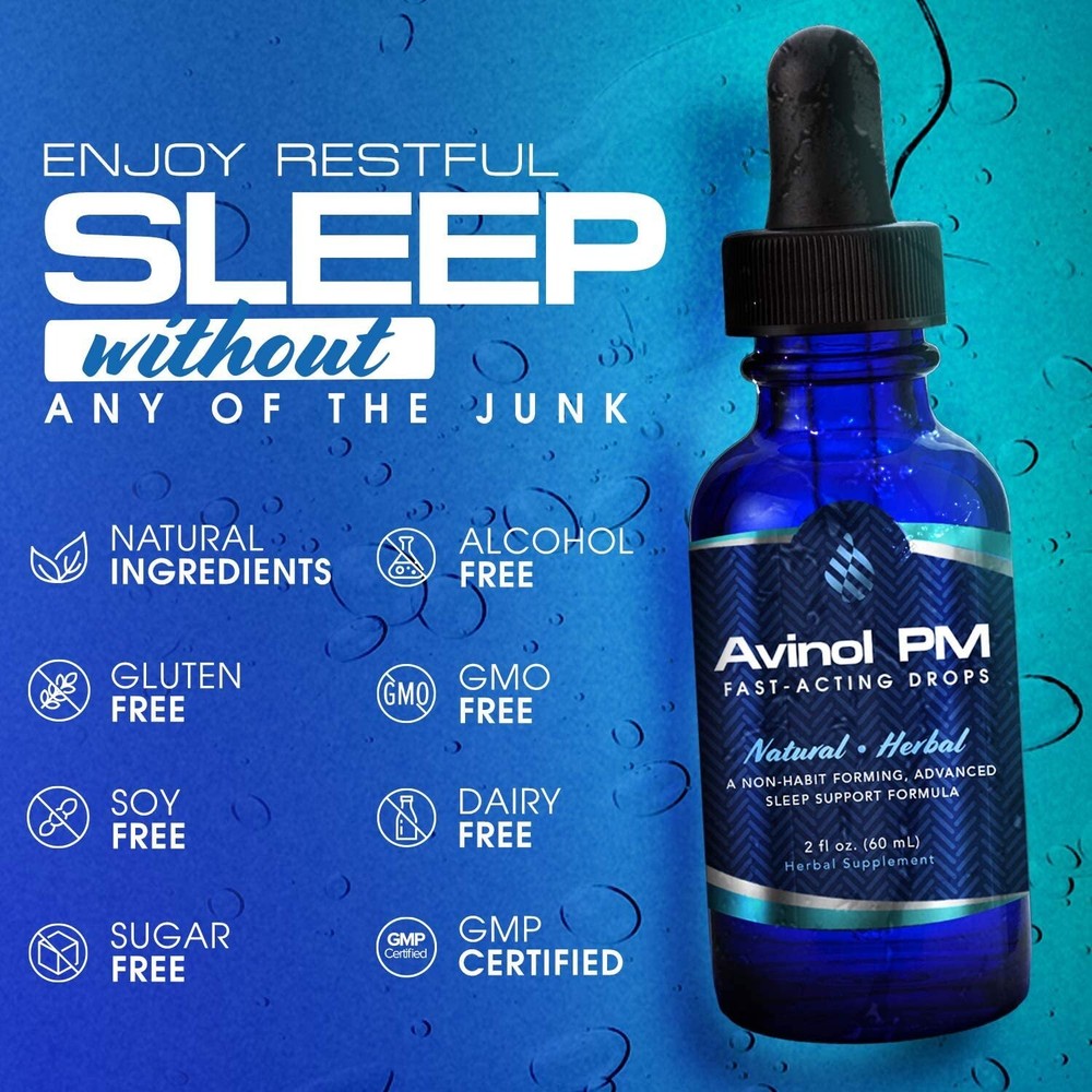 Avinol PM Sleep Drops- Extra Strength Natural Liquid Sleep Aid - 2oz bottle