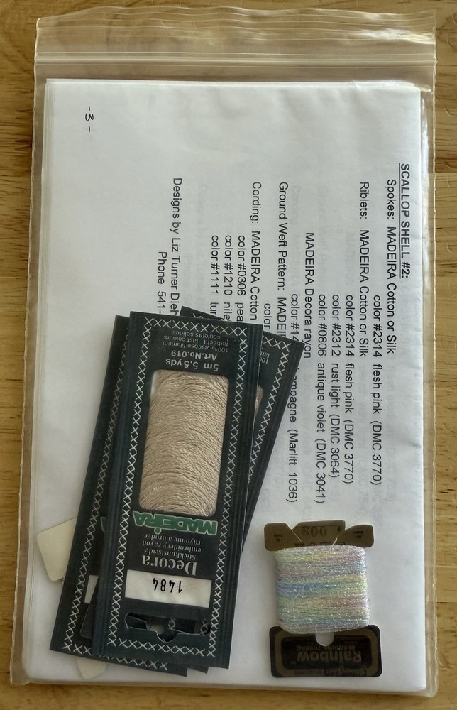 Liz Turner Diehl Scallop Seashell Creative Needlework Pattern & Threads