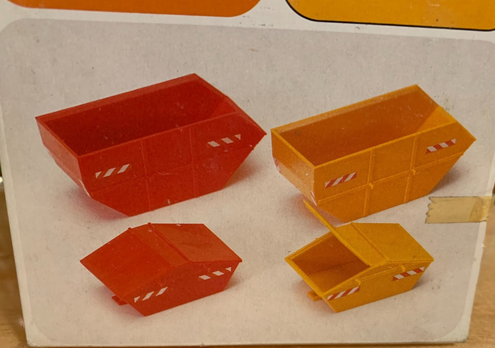 Rare Preiser HO Modell Model Kit #1214 Containers for Skip Handler NIB